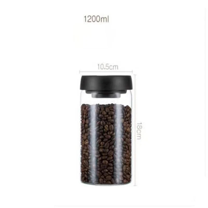 Premium glass airtight coffee canister set with vacuum seal technology for preserving freshness of coffee beans and other dry goods