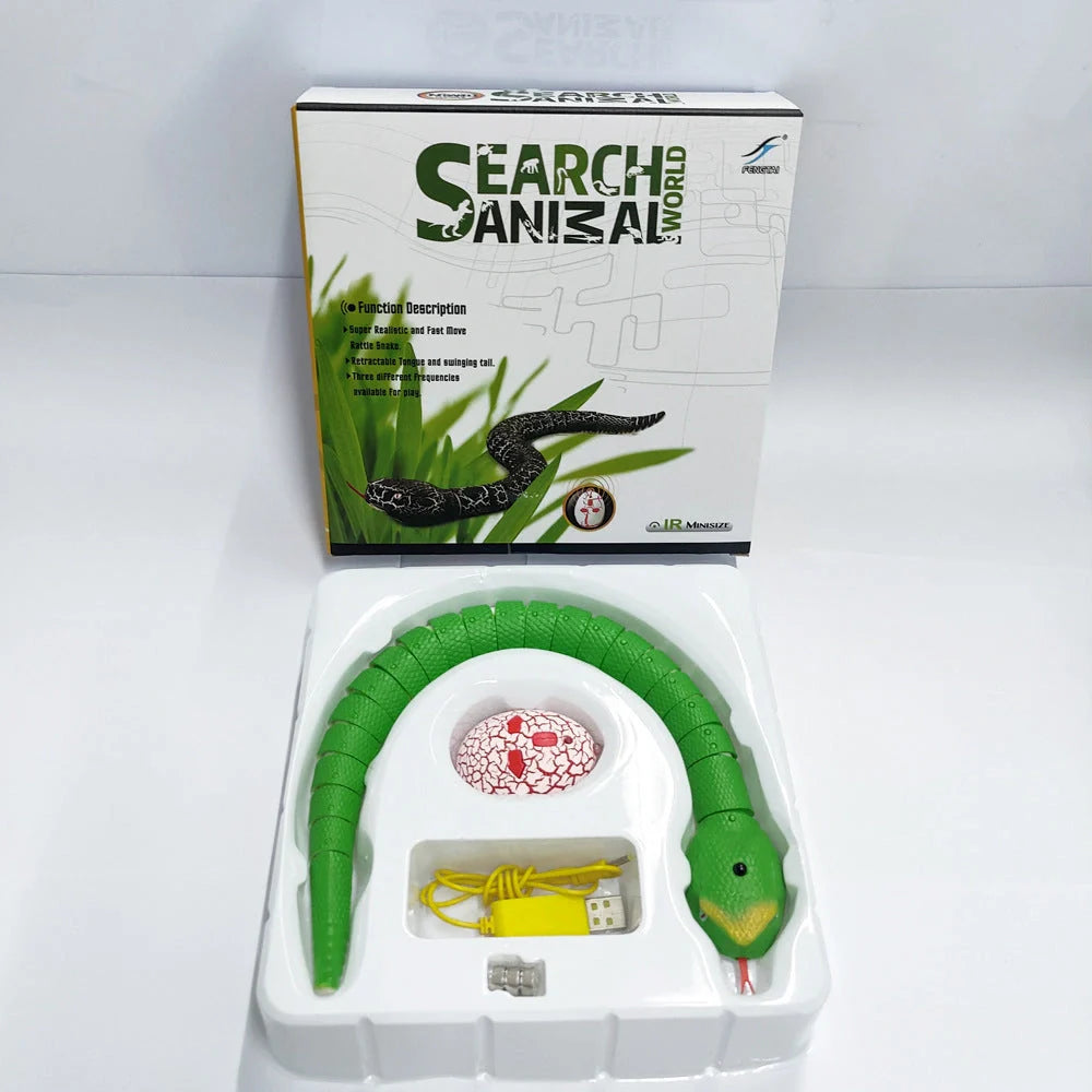 Smart Sensing Interactive Cat Toy with lifelike snake design and USB rechargeable feature