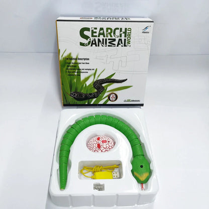 Smart Sensing Interactive Cat Toy with lifelike snake design and USB rechargeable feature
