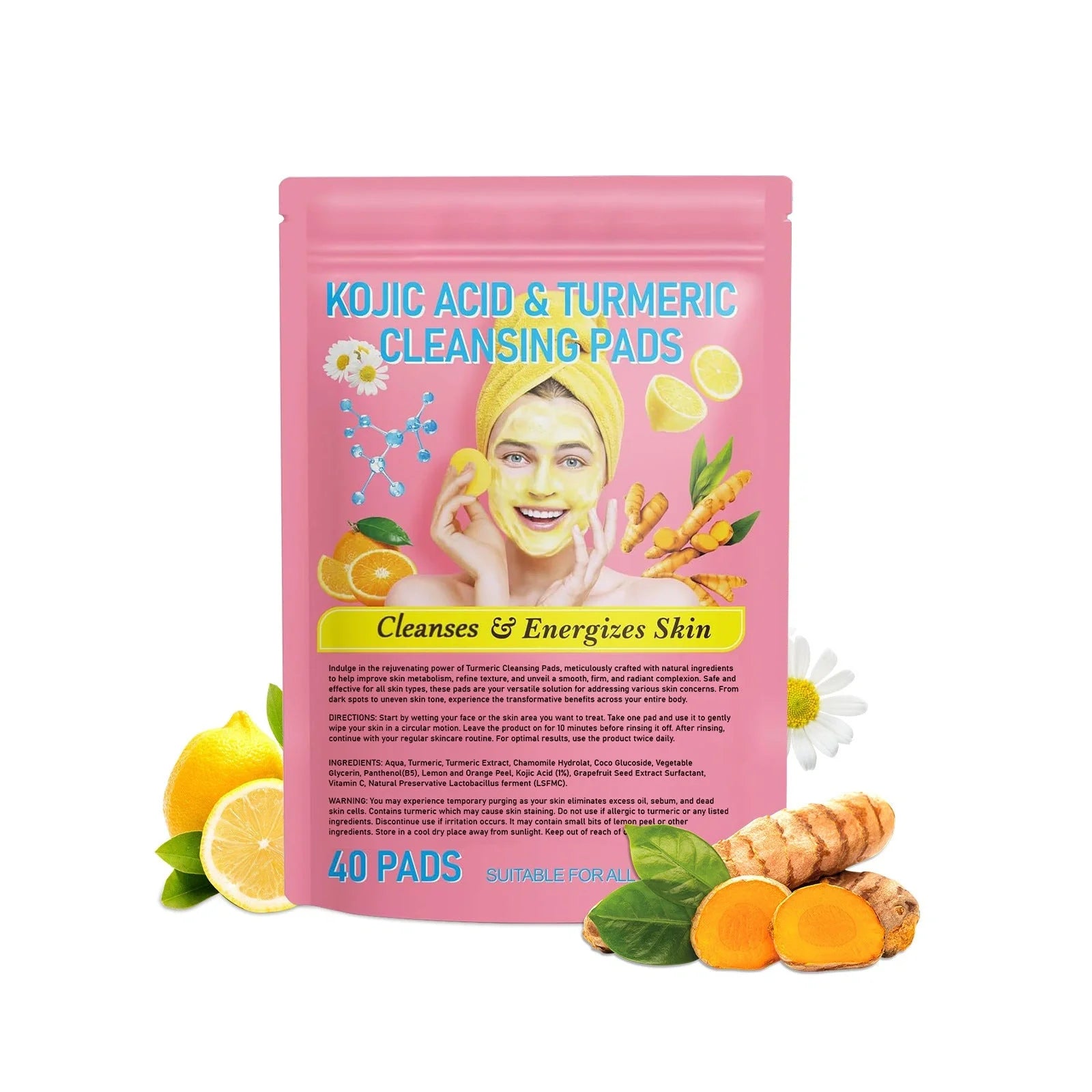 Turmeric Kojic Acid Cleansing Pads for radiant and clear skin