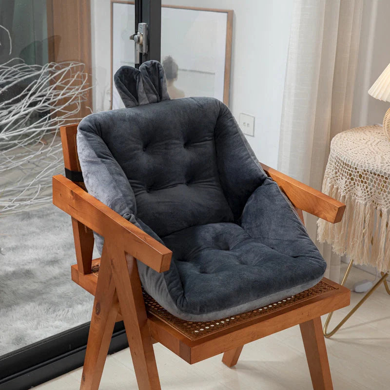 Sedentary backrest integrated chair cushion with quick rebound PP cotton filling