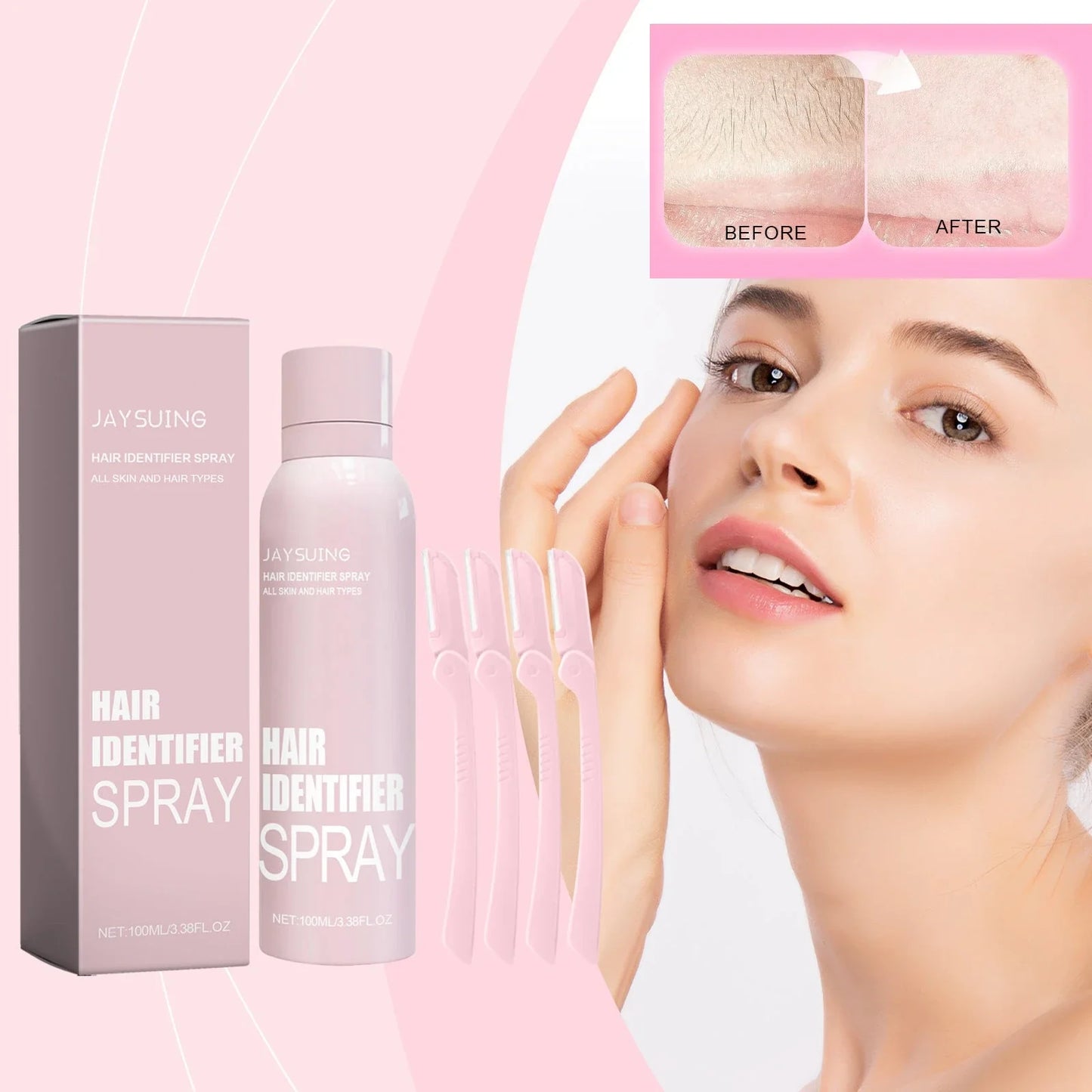 Dermaplaning Facial Hair Remover Spray - Moisturizing Set for Smooth, Radiant Skin
