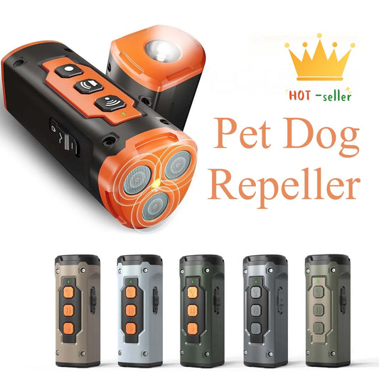 Dog Drive Ultrasonic Three-head Bark Plug Torch with LED flashlight in various colours