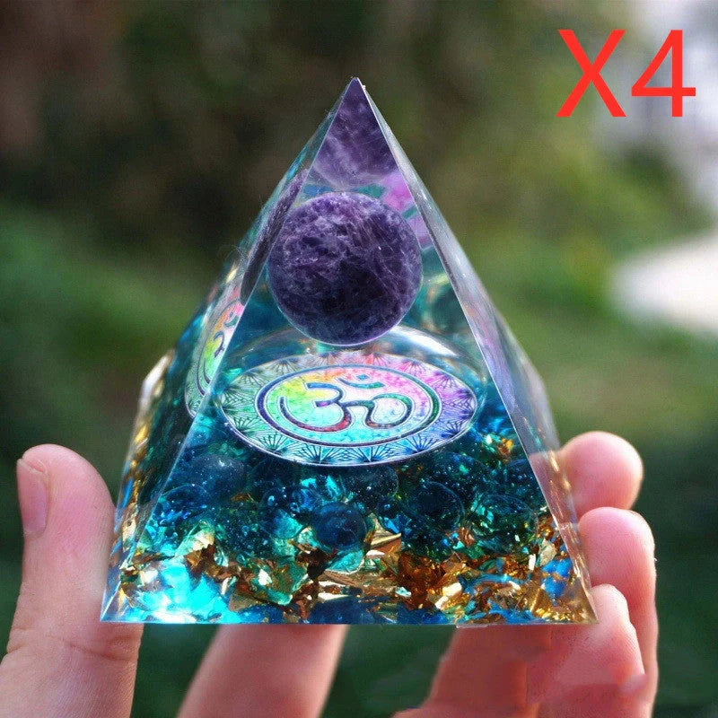 Handcrafted Natural Crystal Pyramid Energy Tower ornament for home decor