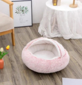 Cozy and comfortable 2-in-1 pet bed for cats and dogs, featuring plush, warm, and soft materials