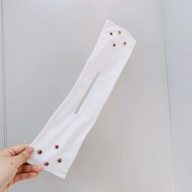 Women's elegant cloth headband with diamond and pearl accents for stylish hairstyles