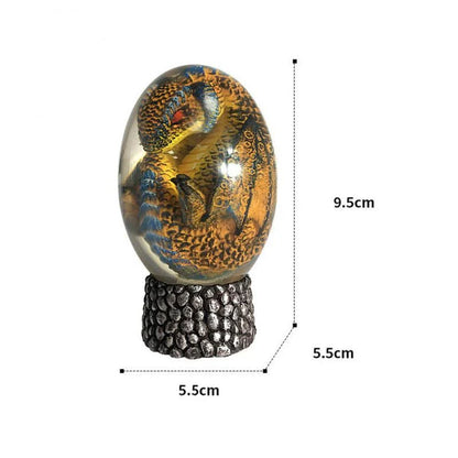 A crystal-clear resin dragon egg decor with a realistic 'lava dragon' design, perfect for fantasy and fossil enthusiasts.