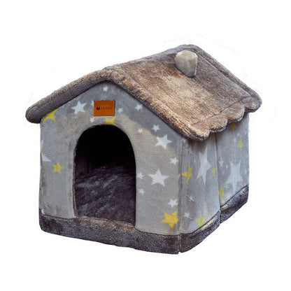 Cozy pet hideaway: Plush, foldable dog house and cat bed in various stylish designs