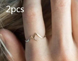 Unique mountain-shaped copper ladies' ring with antibacterial properties