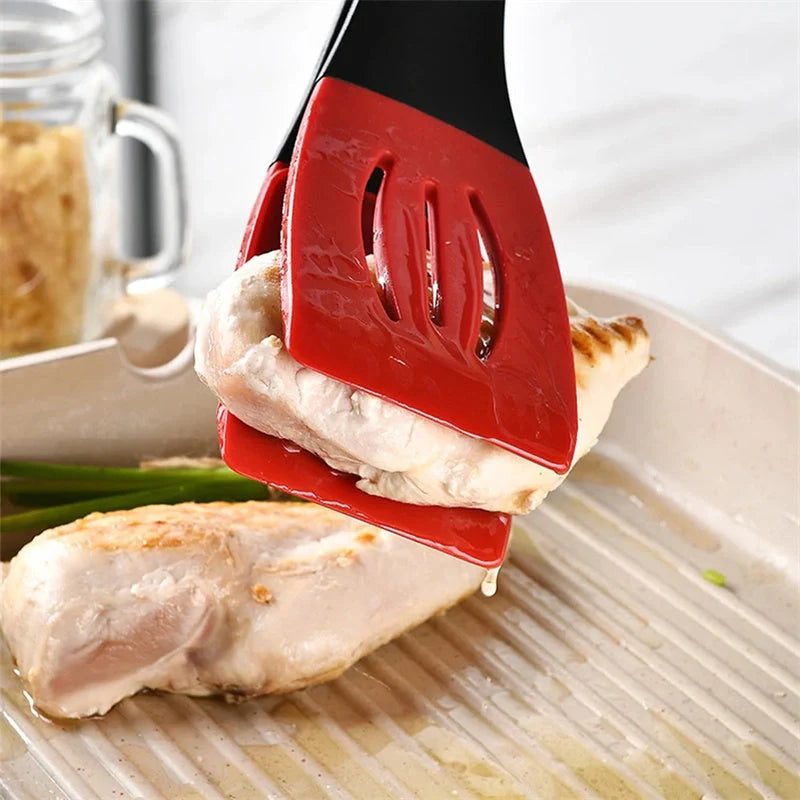 3-in-1 silicone food clip spatula with detachable scraper and rotary blade
