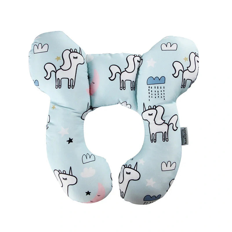U-shaped baby head support pillow in pure cotton for car safety seats