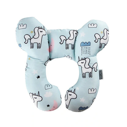 U-shaped baby head support pillow in pure cotton for car safety seats