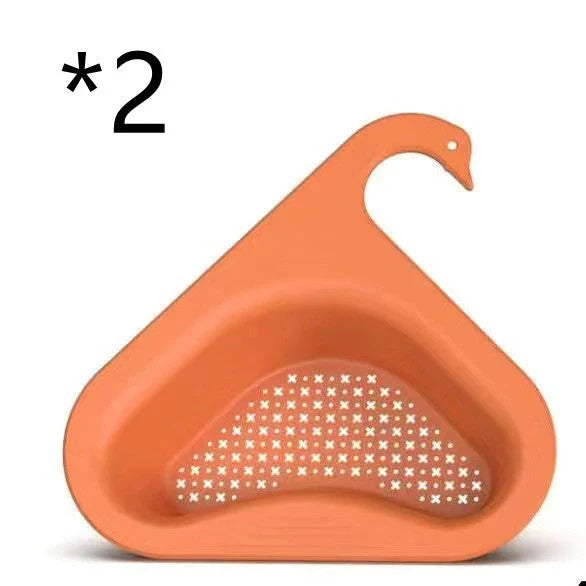Swan-shaped kitchen sink hanging basket for drying fruits and vegetables