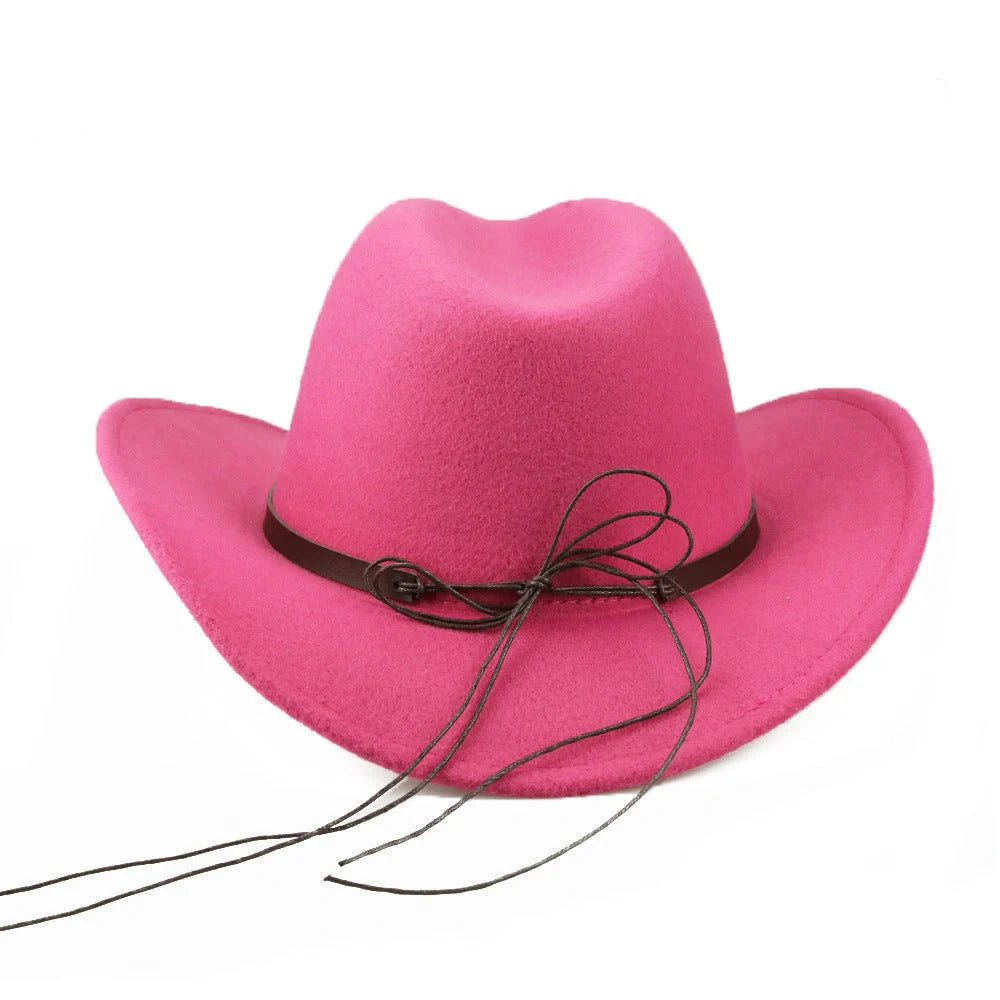 Woolen Denim Cowboy Hat in various colours showcasing European and American style