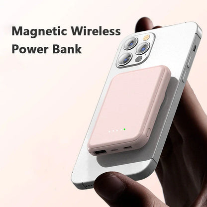 Mini Fast Charging Magnetic Wireless Power Bank in various colors