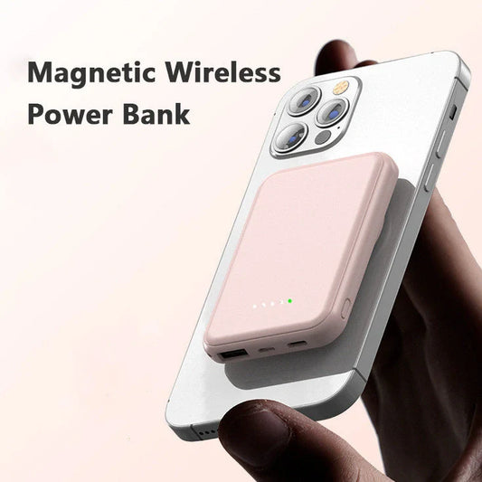 Mini Fast Charging Magnetic Wireless Power Bank in various colors