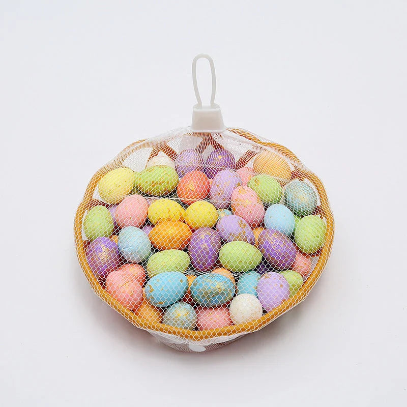 Colorful DIY Easter egg hanging decorations in various sizes and styles, perfect for springtime displays and celebrations.