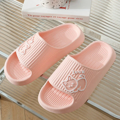 Women's non-slip cat slippers in assorted colours for summer wear