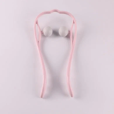 Ergonomic neck massager with six rolling balls for relieving muscle tension and soreness