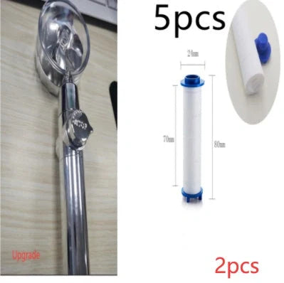 Turbo Propeller Shower Head in various colours with 360-degree fan extension
