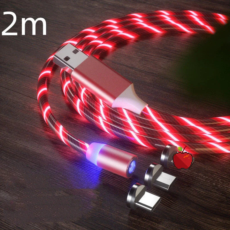 Durable magnetic charging cable with fast charging capability, compatible with multiple devices.