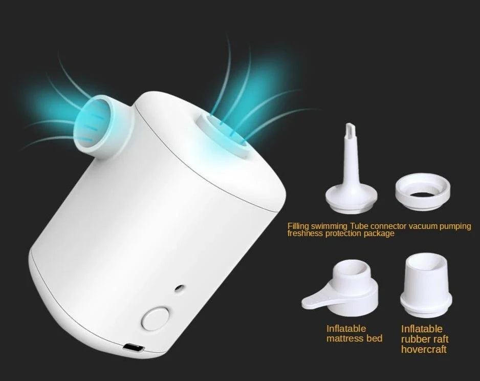Mini electric inflator with USB charging for swimming rings and inflatables
