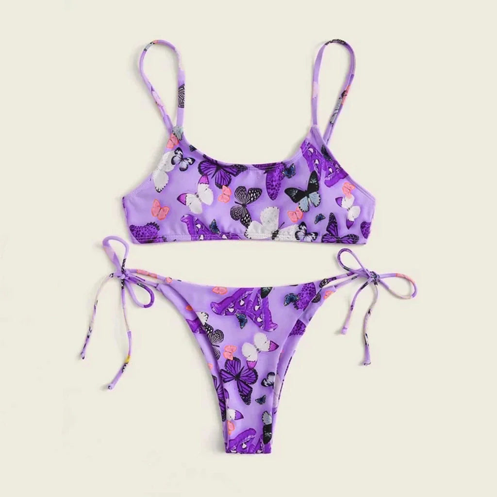 Women's floral print push-up bikini for summer beach wear