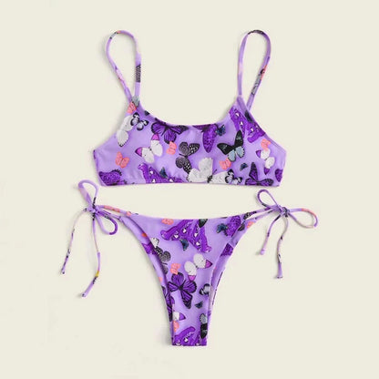 Women's floral print push-up bikini for summer beach wear