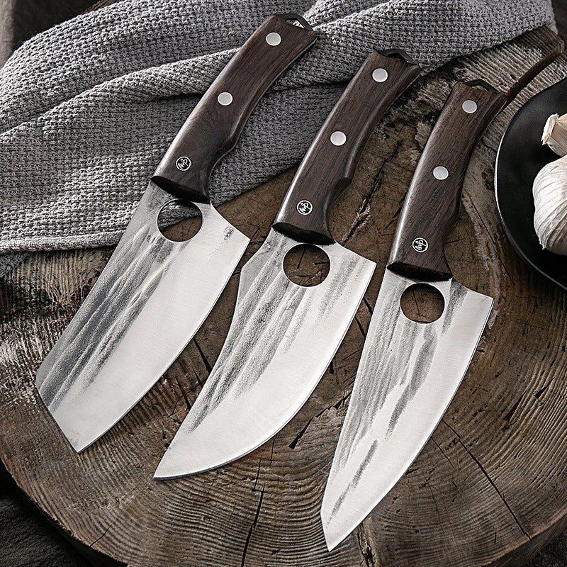 Stainless steel deboning kitchen knife with molybdenum vanadium blade