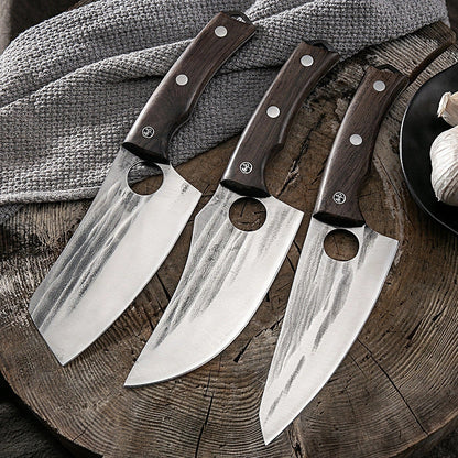 Stainless steel deboning kitchen knife with molybdenum vanadium blade