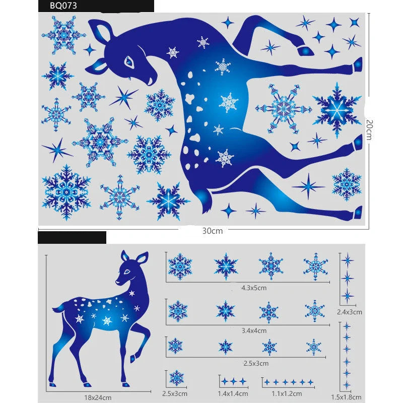 Christmas Elk Snowflake Sticker Decoration for festive home decor