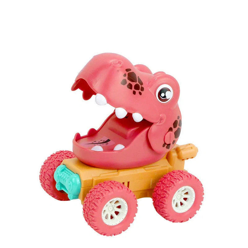 Dinosaur and animal themed push and slide toy car for kids, encouraging active play and imagination.