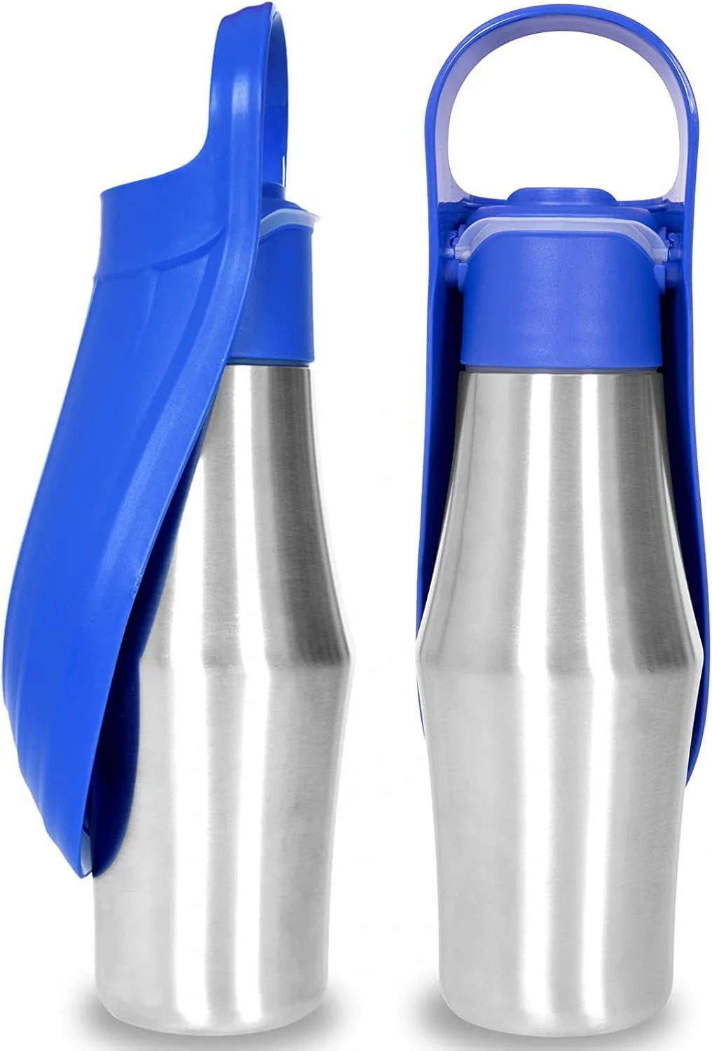 Portable dog water bottle with soft silicone leaf design for outdoor hydration