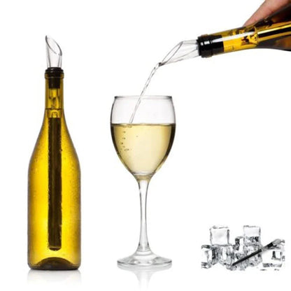 Premium stainless steel wine chiller with sleek design, keeps wine at optimal temperature for up to 45 minutes