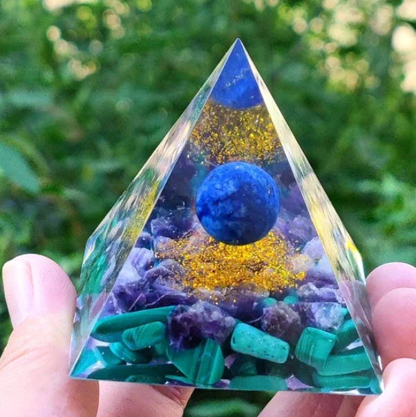 Handcrafted Natural Crystal Pyramid Energy Tower ornament for home decor
