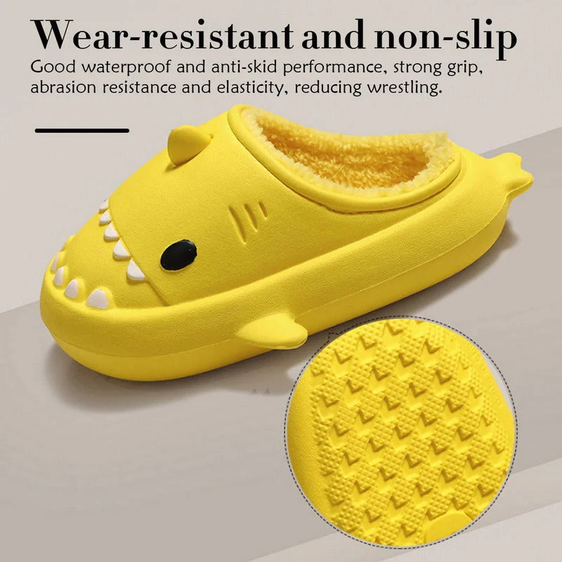 Cartoon shark EVA slippers with waterproof soft bottom in various colours
