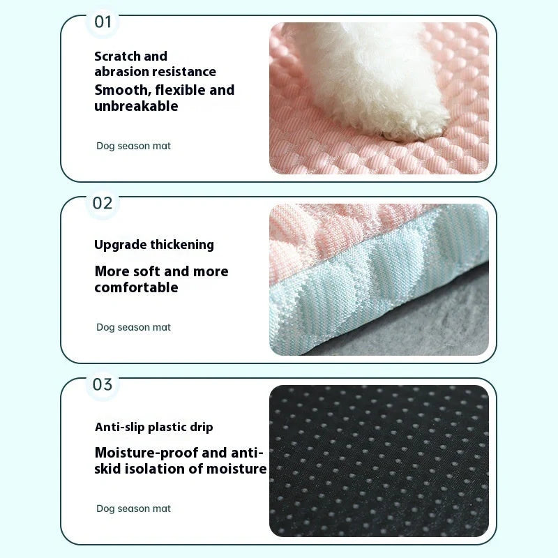 Breathable cooling pet mat for dogs and cats in pink, sizes S to XL