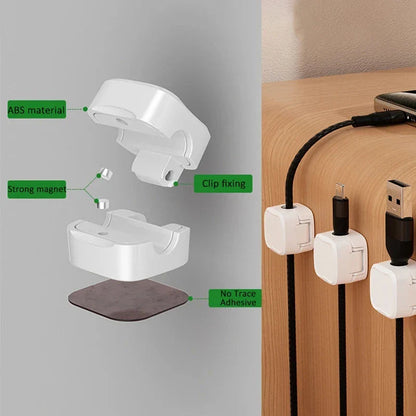 Cable Management Clips - Discreet desk cord organizers that securely hold cables in place without damaging furniture