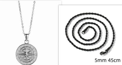 Elegant Stainless Steel Compass Necklace in gold and silver designs