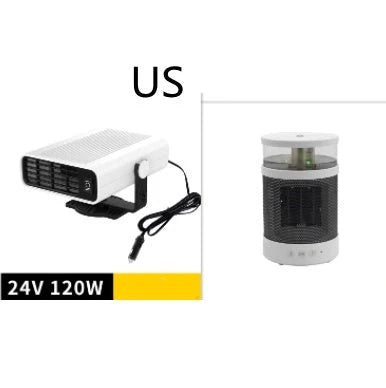 Universal Car Defrost Heater and Cooling Fan with 360-degree rotation for 12V and 24V vehicles
