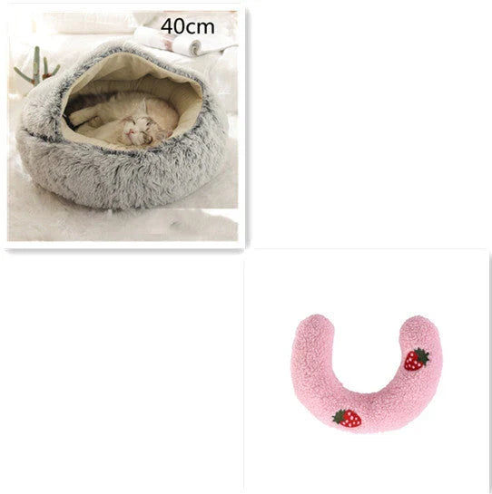 Cozy and comfortable 2-in-1 pet bed for cats and dogs, featuring plush, warm, and soft materials