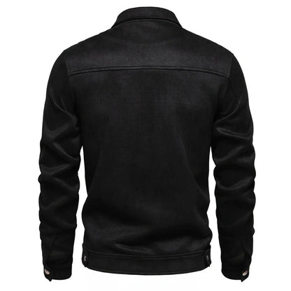 Men's suede lapel zipper jacket in various colours for autumn and winter wear