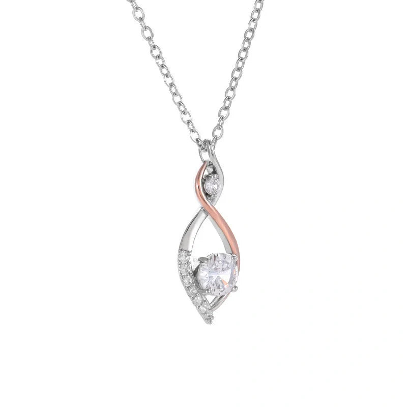 Elegant Two-Tone Electroplated Smart Necklace with gemstone pendant