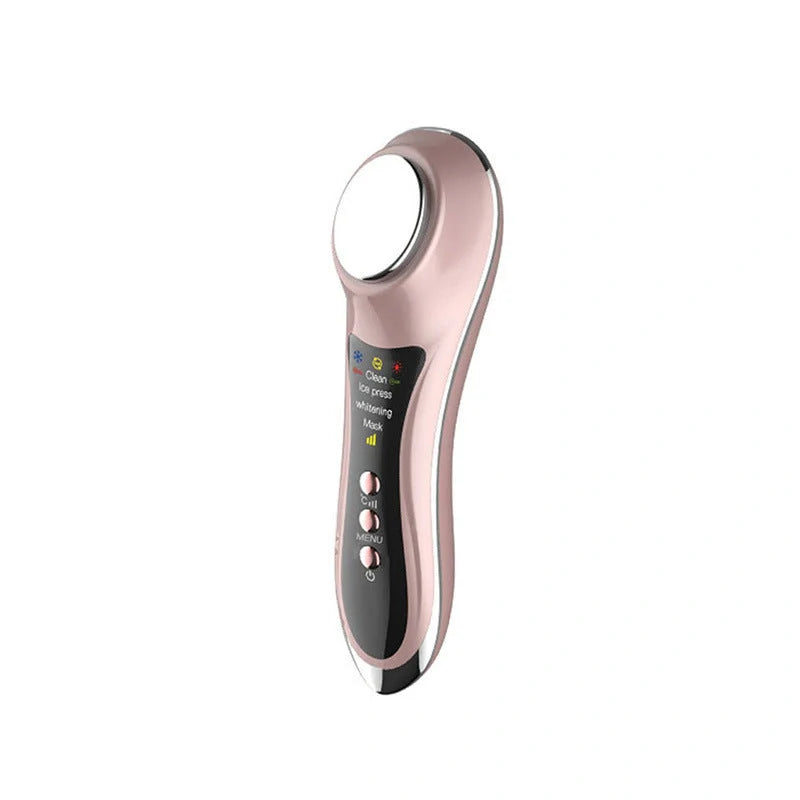 Hot & Cold Eye Massage Machine in pearl white and rose gold for skin and eye care