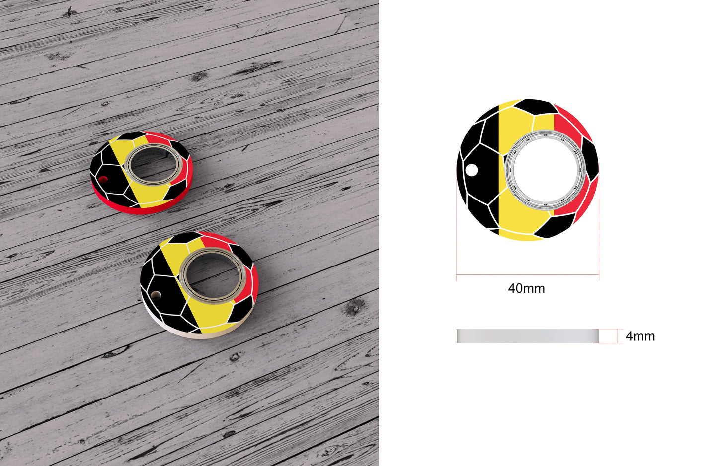 Football World Cup Fidget Spinner Keychain with Bottle Opener