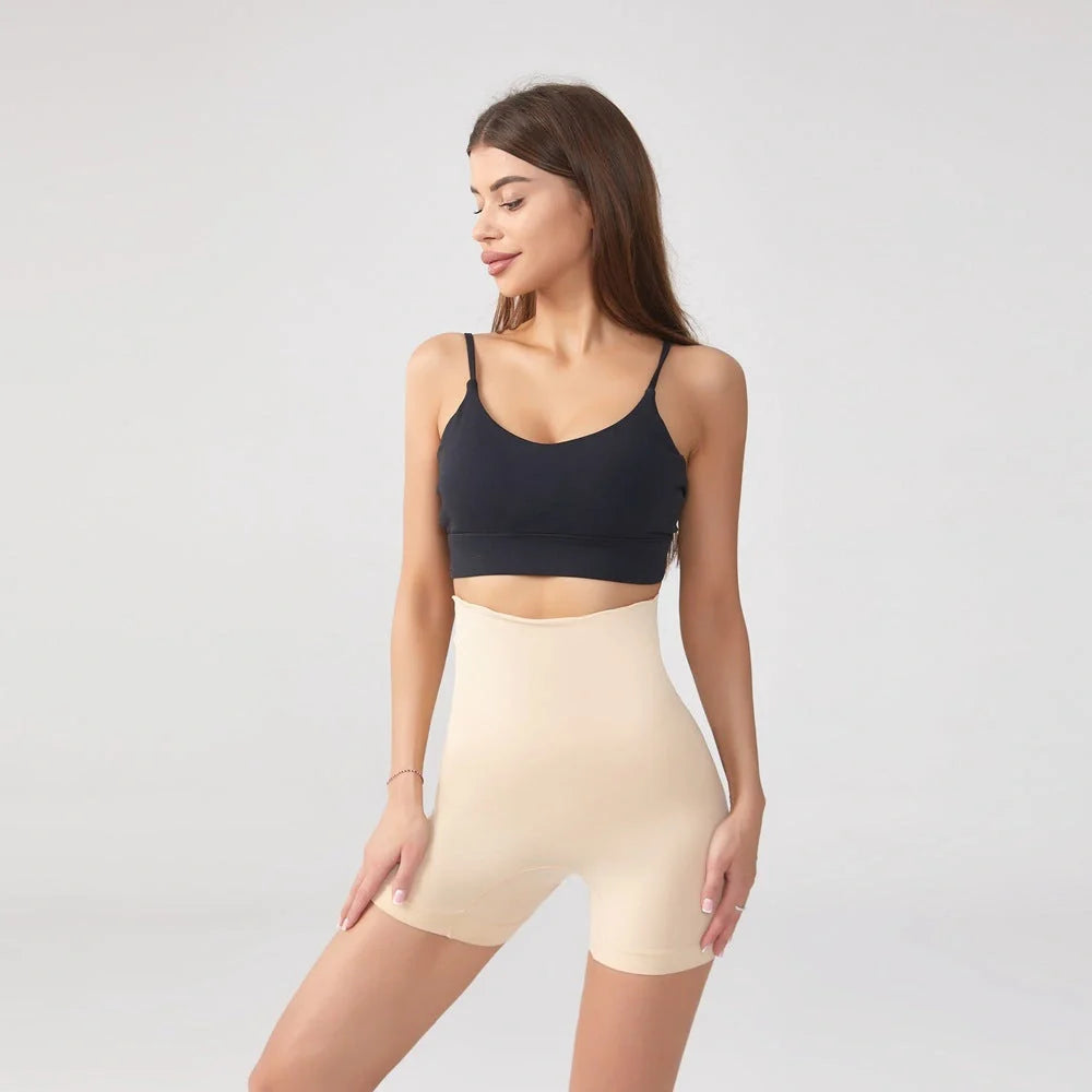 High Top Sports Shaping Pants Plus Size Seamless in Black and Skin Colour