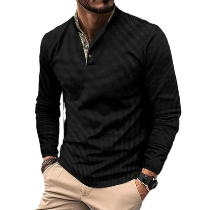 Men's stylish double layer lapel polo shirt in various colours