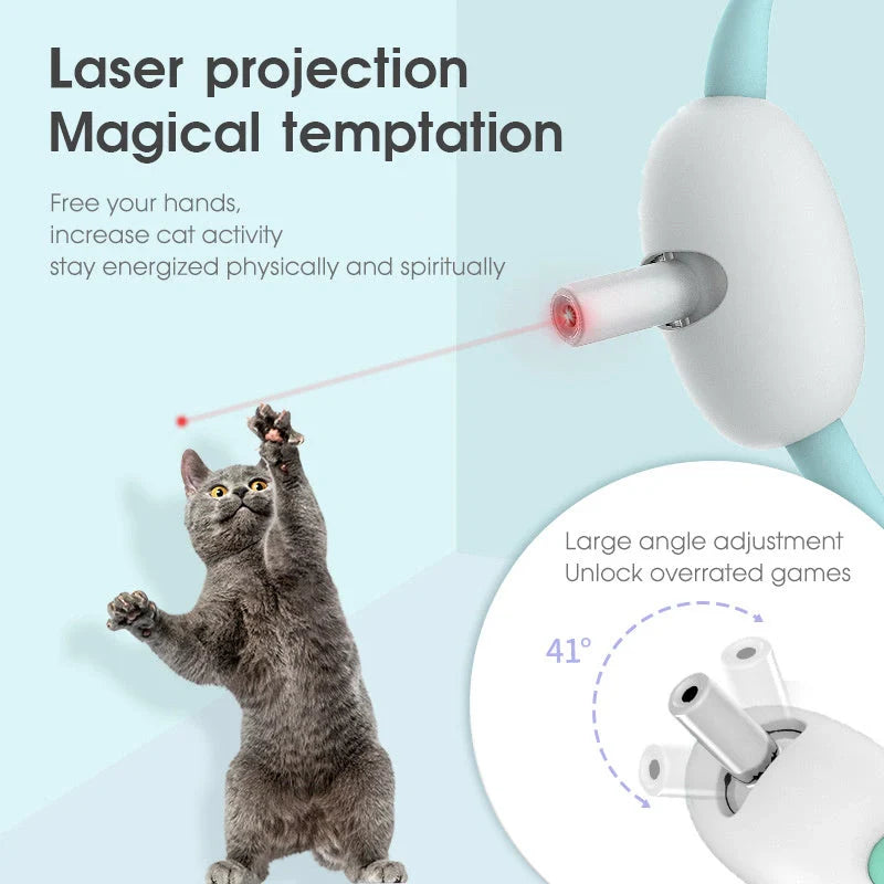 Smart Laser Teasing Cat Collar with adjustable fit and USB charging