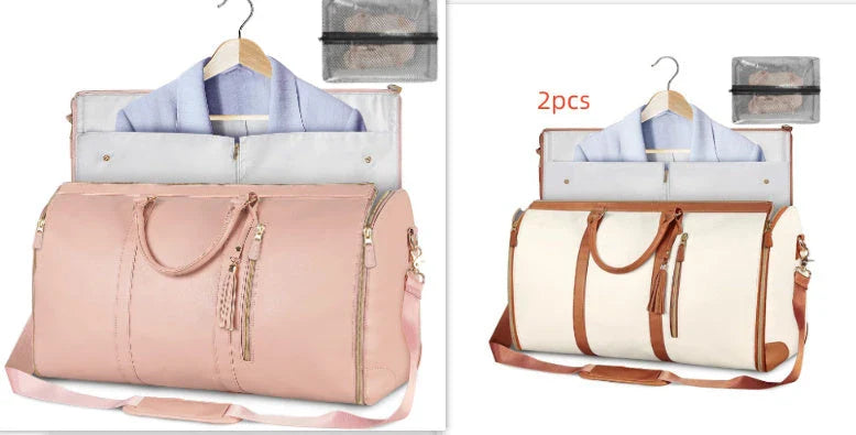 Versatile travel duffel bag for women with waterproof and foldable design, available in various color options