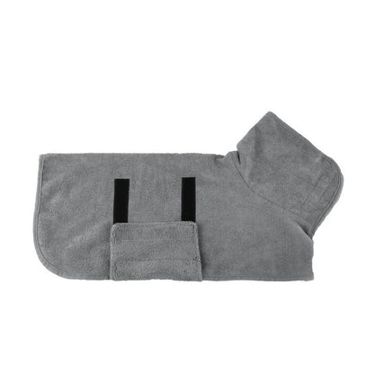 Premium microfiber pet drying bathrobe with adjustable strap and soft lining for superior comfort and absorbency